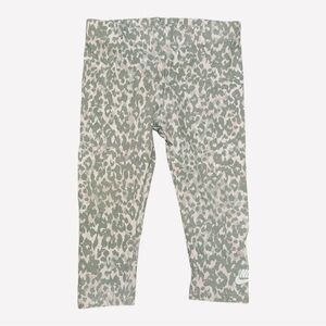 Nike Leopard Print Leggings pull-on elastic waist grey echo pink Girls 24 Mo